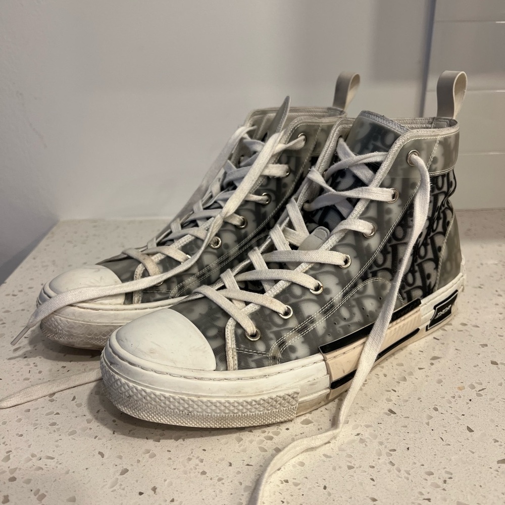Dior Black and White High-Top Sneakers - Picture 3 of 9